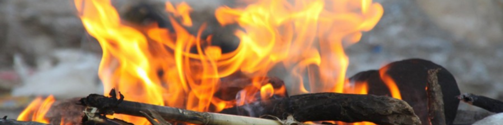 A closeup image of a campfire