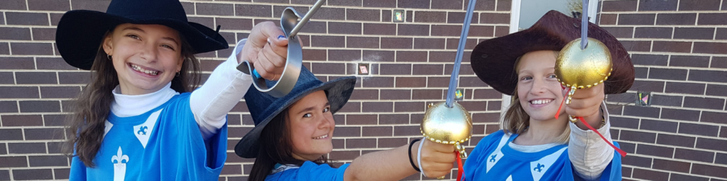Primary school students dressed up for Book Week